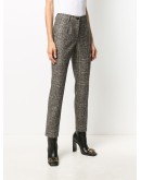 checked slim-fit trousers