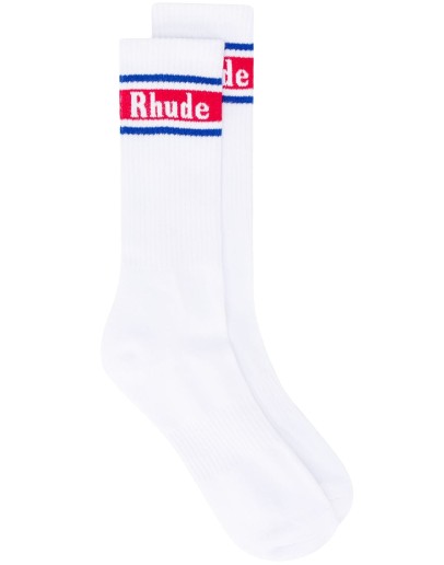ribbed logo knit socks
