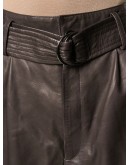 belted lambskin shorts