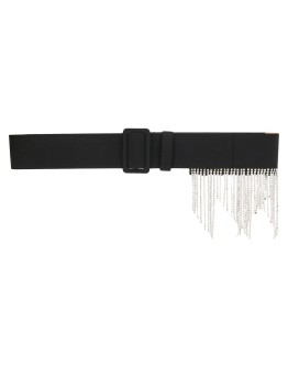 crystal-fringe woven belt