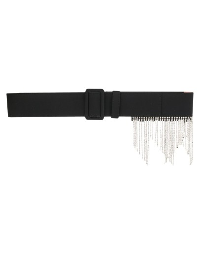 crystal-fringe woven belt