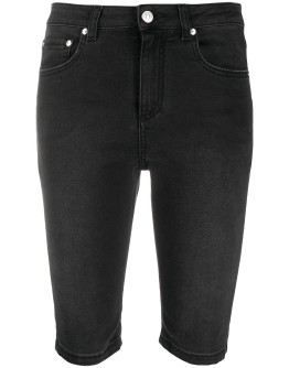 cycling-style denim shorts