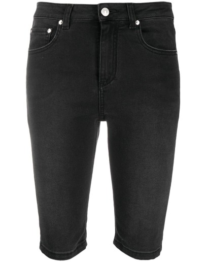 cycling-style denim shorts