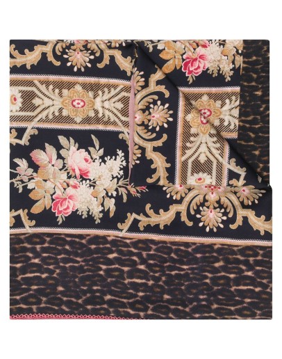 mix-print silk scarf