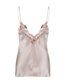 floral embroidered camisole silk top