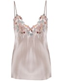 floral embroidered camisole silk top