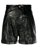 leather look shorts