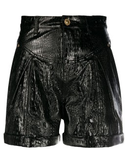 leather look shorts