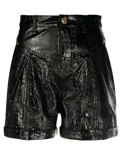leather look shorts