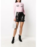 leather look shorts