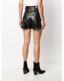 leather look shorts