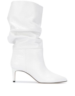 slouchy crocodile-effect boots