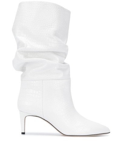 slouchy crocodile-effect boots