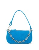 suede chain link bag
