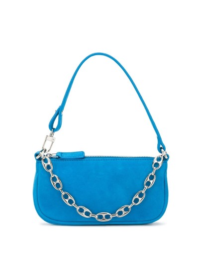 suede chain link bag