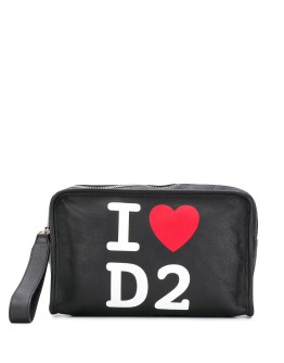 love logo print clutch