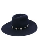 button-embellished hat
