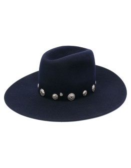 button-embellished hat