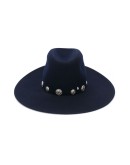 button-embellished hat