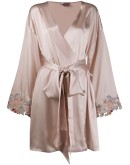 embroidered silk satin short robe