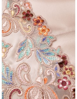 embroidered silk satin short robe
