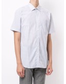 gingham short-sleeve pocket shirt