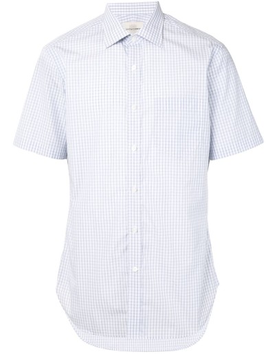 gingham short-sleeve pocket shirt