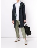 micro-stripe print long-sleeved shirt
