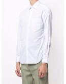 micro-stripe print long-sleeved shirt