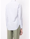micro-stripe print long-sleeved shirt