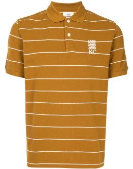 embroidered logo striped polo shirt