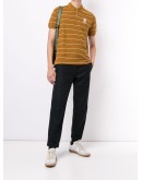 embroidered logo striped polo shirt
