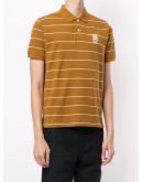 embroidered logo striped polo shirt