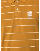embroidered logo striped polo shirt