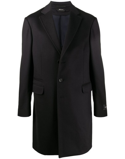wool-cashmere blend tailored single-breasted coat