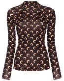 Crescent Moon print turtleneck top