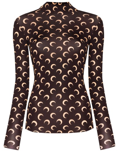 Crescent Moon print turtleneck top