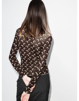 Crescent Moon print turtleneck top