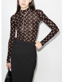 Crescent Moon print turtleneck top