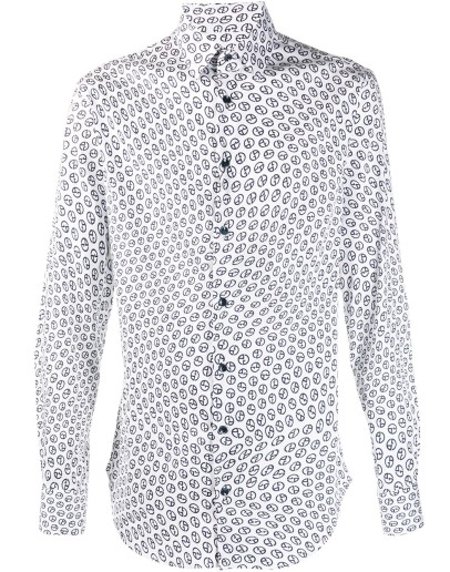 all-over logo print shirt