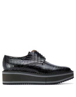 Brook croc effect lace-up shoes