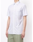 short-sleeved striped shirt