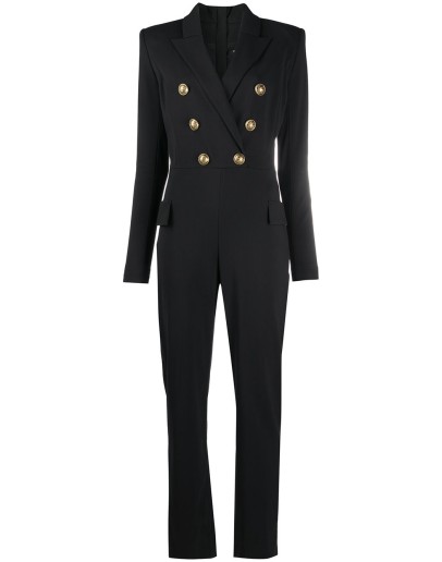 double-breasted buttoned jumpsuit