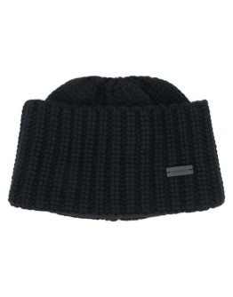 logo plaque knitted hat