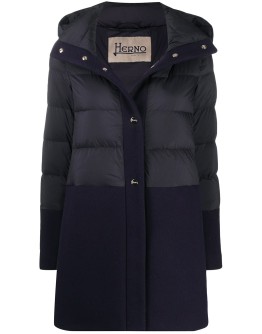 panelled padded coat
