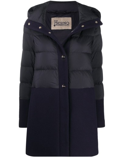 panelled padded coat