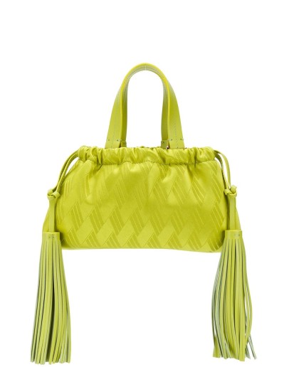 patterned tassel detail mini tote bag