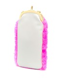 shearling crossbody phone holder