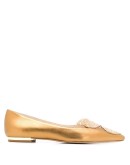 metallic ballerina flats