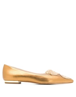 metallic ballerina flats